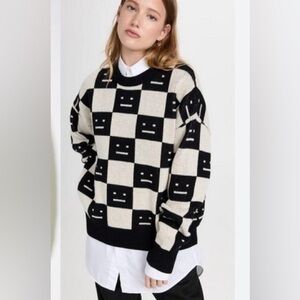 ACNE STUDIOS Checkerboard Crew Neck Sweater S